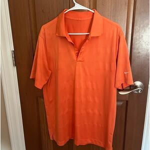 Large orange Nike Golf Dri-Fit polo shirt